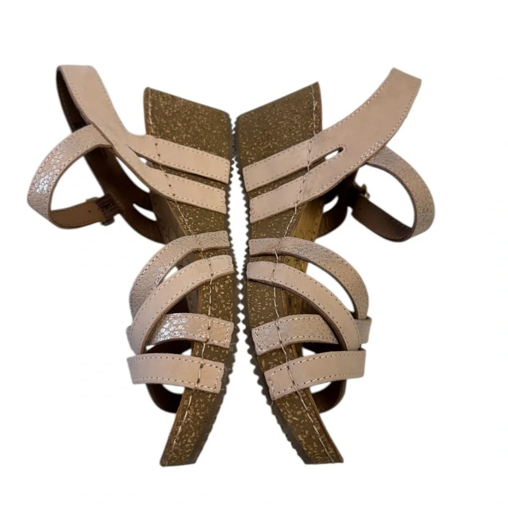 Bjorndal Lily Tan/Beige Strappy Wedge Sandals Size 7M